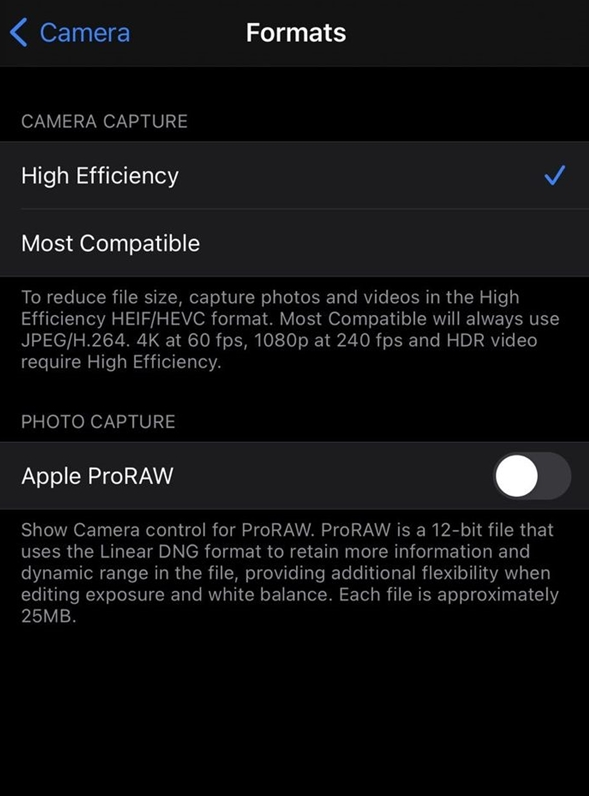 吴江苹果手机维修分享如何为 iPhone 12 Pro/Max 启用 ProRAW 照片格式 